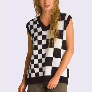 NWT Vans Checkered Sweater Vest Sz M/L